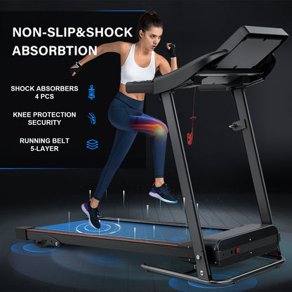 Walking Pad Treadmill Treadmills for Home Folding Treadmill with Incline 3 HP Quiet Brushless, Running Machine 300 Lbs Capacity, App, Pulse Sensor Heart Rate with LCD Display Holder for Cup & Phone