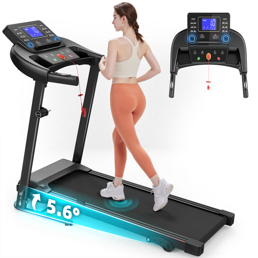 Walking Pad Treadmill Treadmills for Home Folding Treadmill with Incline 3 HP Quiet Brushless, Running Machine 300 Lbs Capacity, App, Pulse Sensor Heart Rate with LCD Display Holder for Cup & Phone