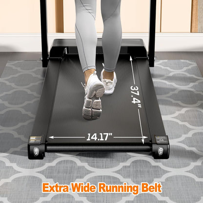 Folding Treadmill with Handles, 3.0HP Portable Walking Treadmill, Portable Treadmill with Handles Walking Pad for Home/Office, Electric Treadmill with Remote Control, 300 lbs Weight Capacity