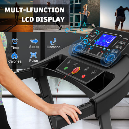 Walking Pad Treadmill Treadmills for Home Folding Treadmill with Incline 3 HP Quiet Brushless, Running Machine 300 Lbs Capacity, App, Pulse Sensor Heart Rate with LCD Display Holder for Cup & Phone