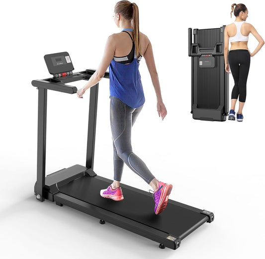 Folding Treadmill with Handles, 3.0HP Portable Walking Treadmill, Portable Treadmill with Handles Walking Pad for Home/Office, Electric Treadmill with Remote Control, 300 lbs Weight Capacity