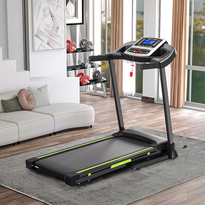 Folding Treadmills for Home/Office-3.5 HP 330lbs Weight Capacity Portable Electric Foldable Treadmill Walking Pad-Running Exercise Walk Machine Heavy Duty Treadmill Fitness Workout Jogging Green