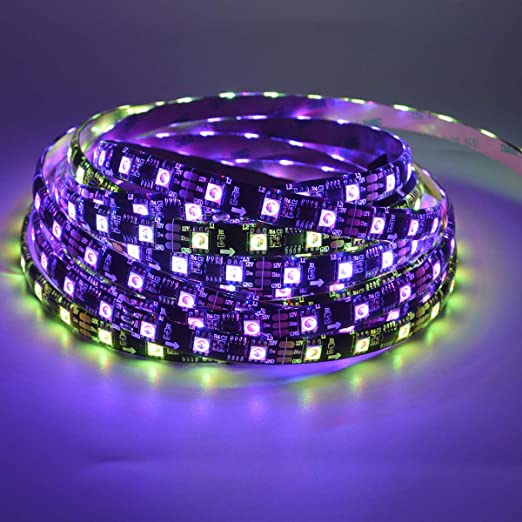 LED Strip WS2811 12V LED Strip Lights 16.4ft 300 LEDs Dream Color Programmable Digital Flexible LED Pixel Rope Light Waterproof IP65