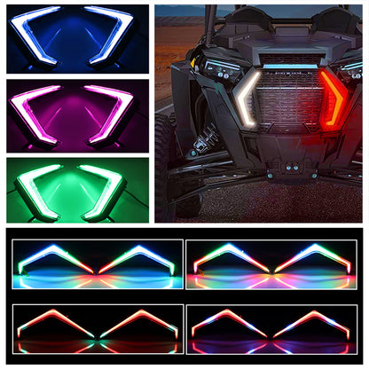 RZR Fang Lights Dream Color Chasing with Turn Signal RGB Accent Lights kit Front Signature